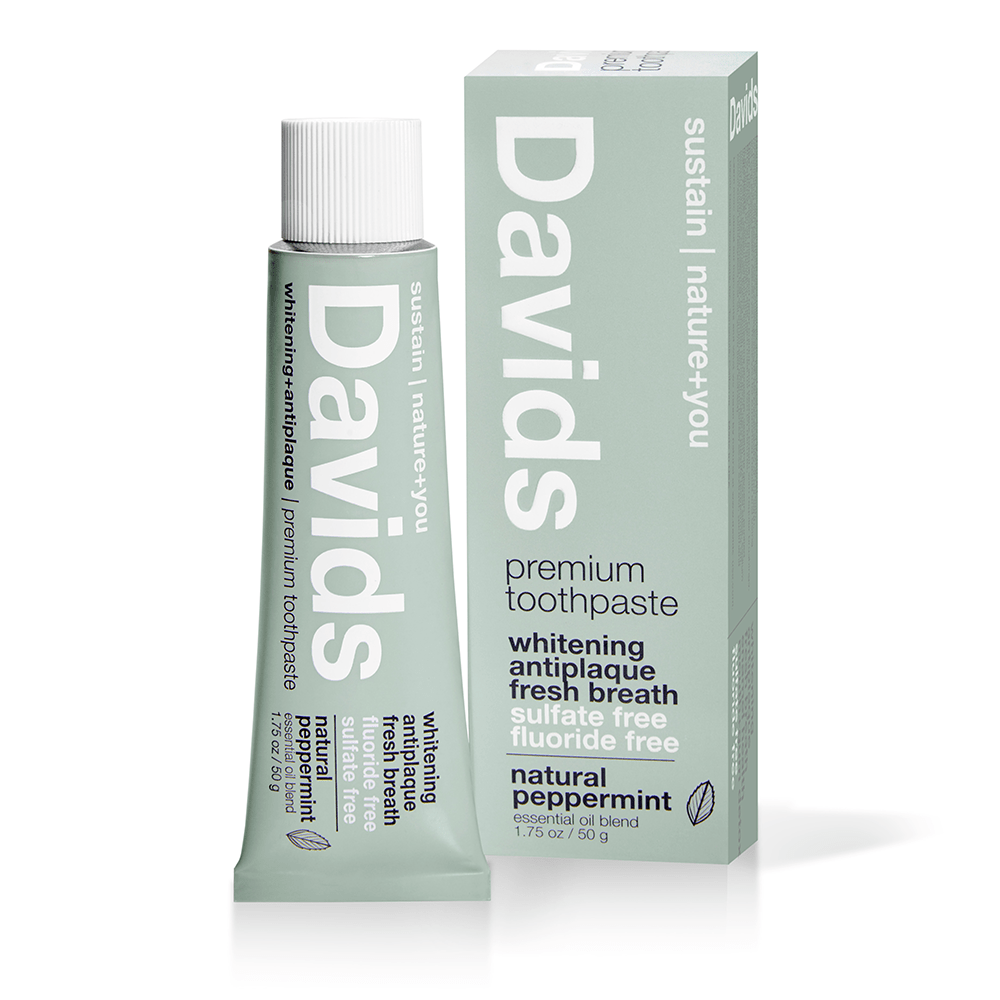 Davids travel size premium toothpaste  /  peppermint / 1.75 oz