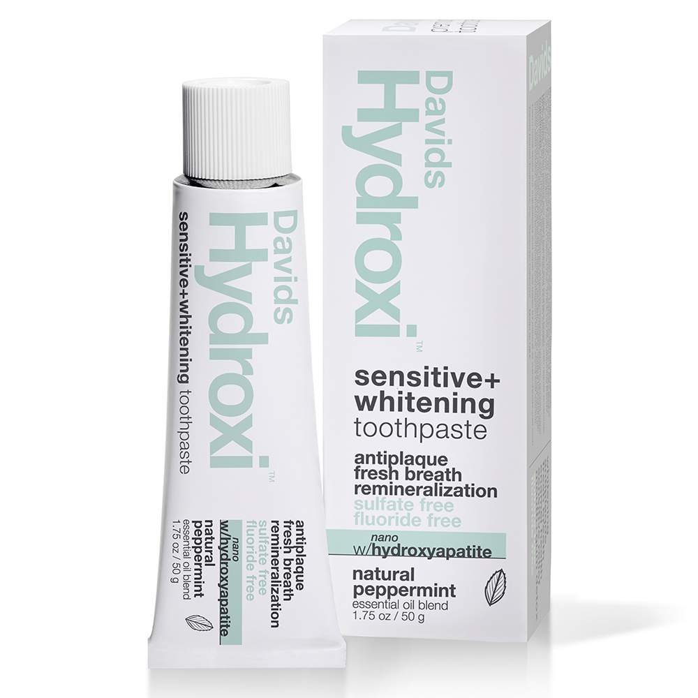 Davids Hydroxi™ travel size premium toothpaste / sensitive+whitening nano-hydroxyapatite / peppermint / 1.75 oz