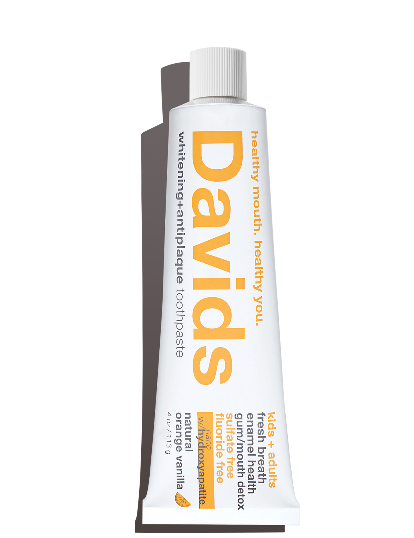 Davids kids + adults nanohydroxyapatite premium toothpaste / orange v
