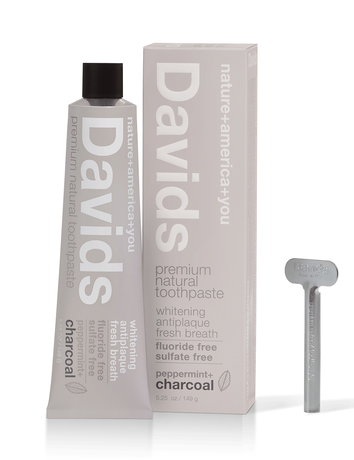 Davids premium toothpaste / charcoal+peppermint