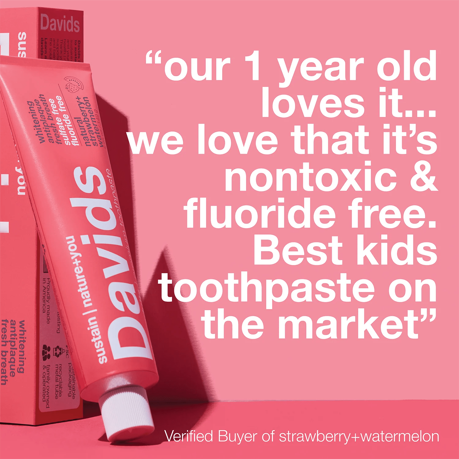 Davids kids + adults premium toothpaste / strawberry watermelon