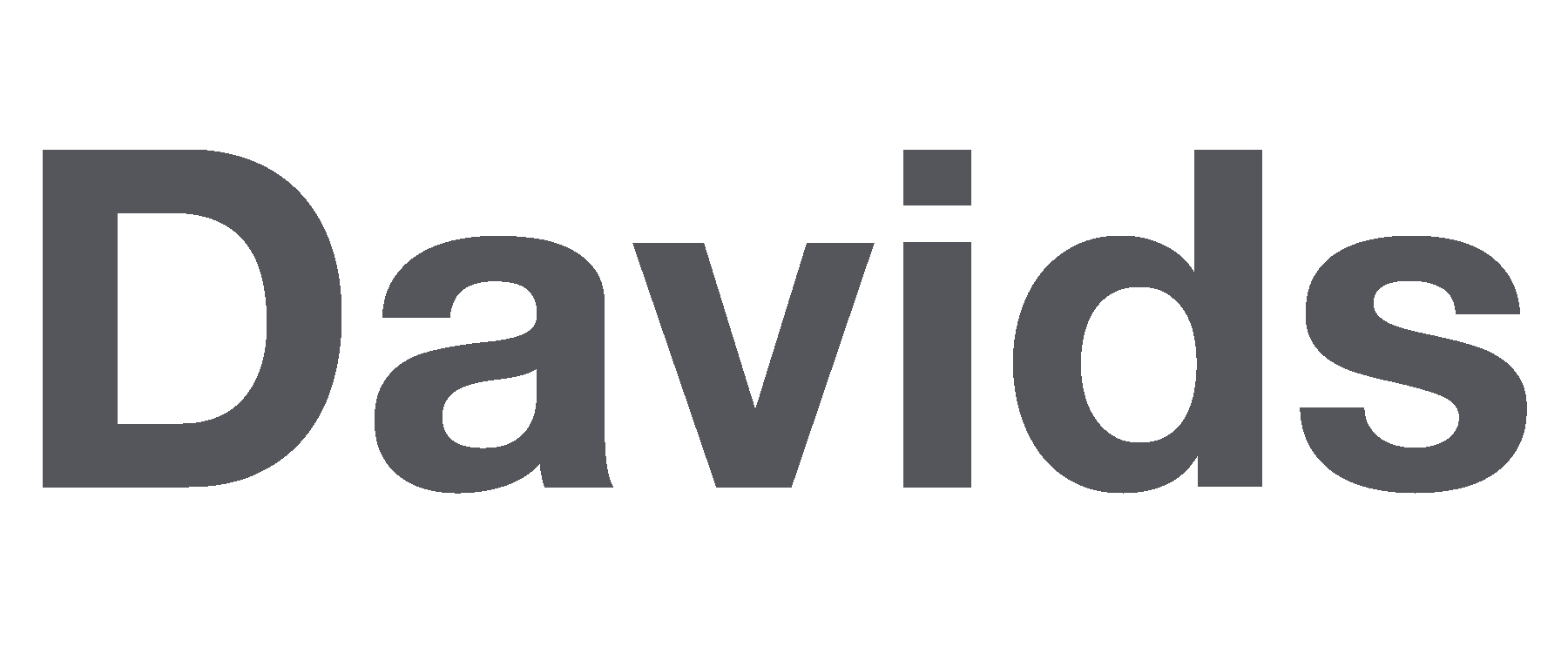 Gray "Davids" logo in bold sans-serif font on a transparent background