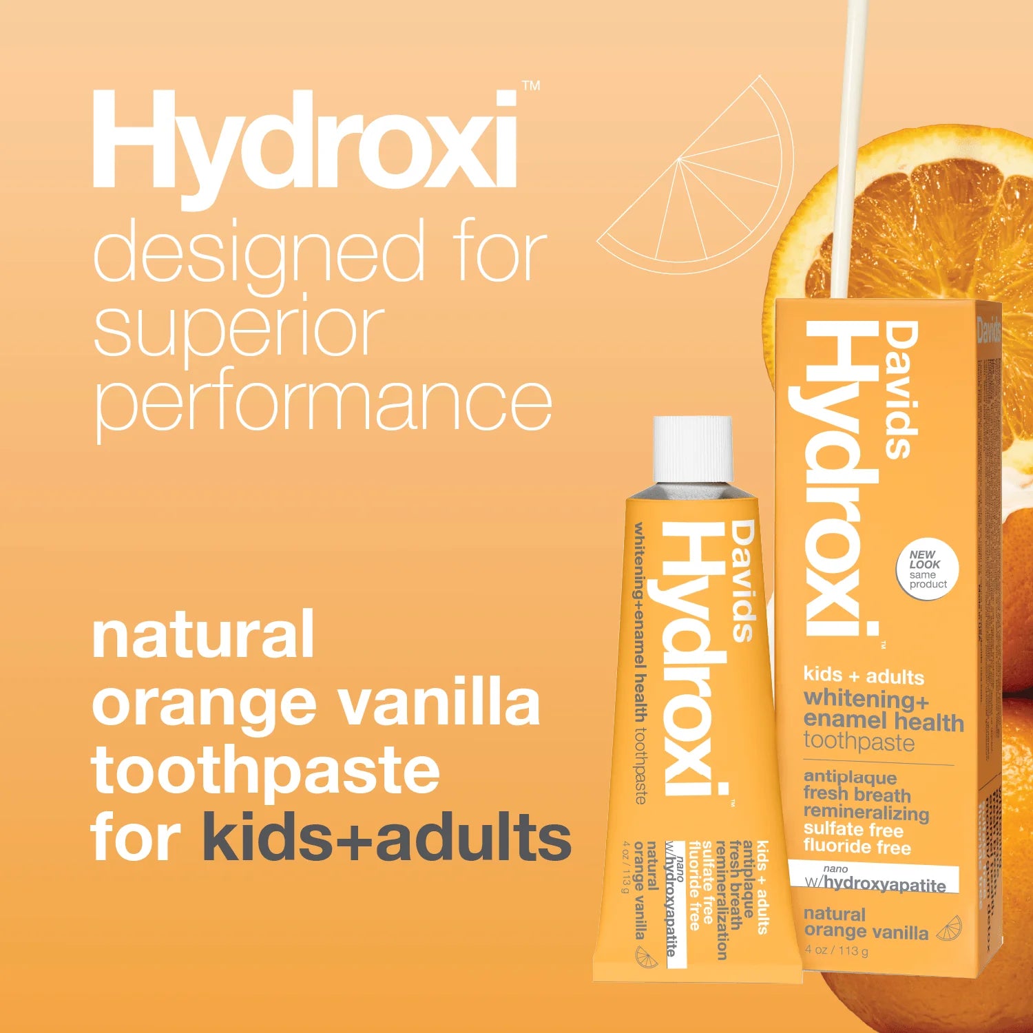Davids Hydroxi™ kids + adults nano hydroxyapatite premium toothpaste / orange vanilla