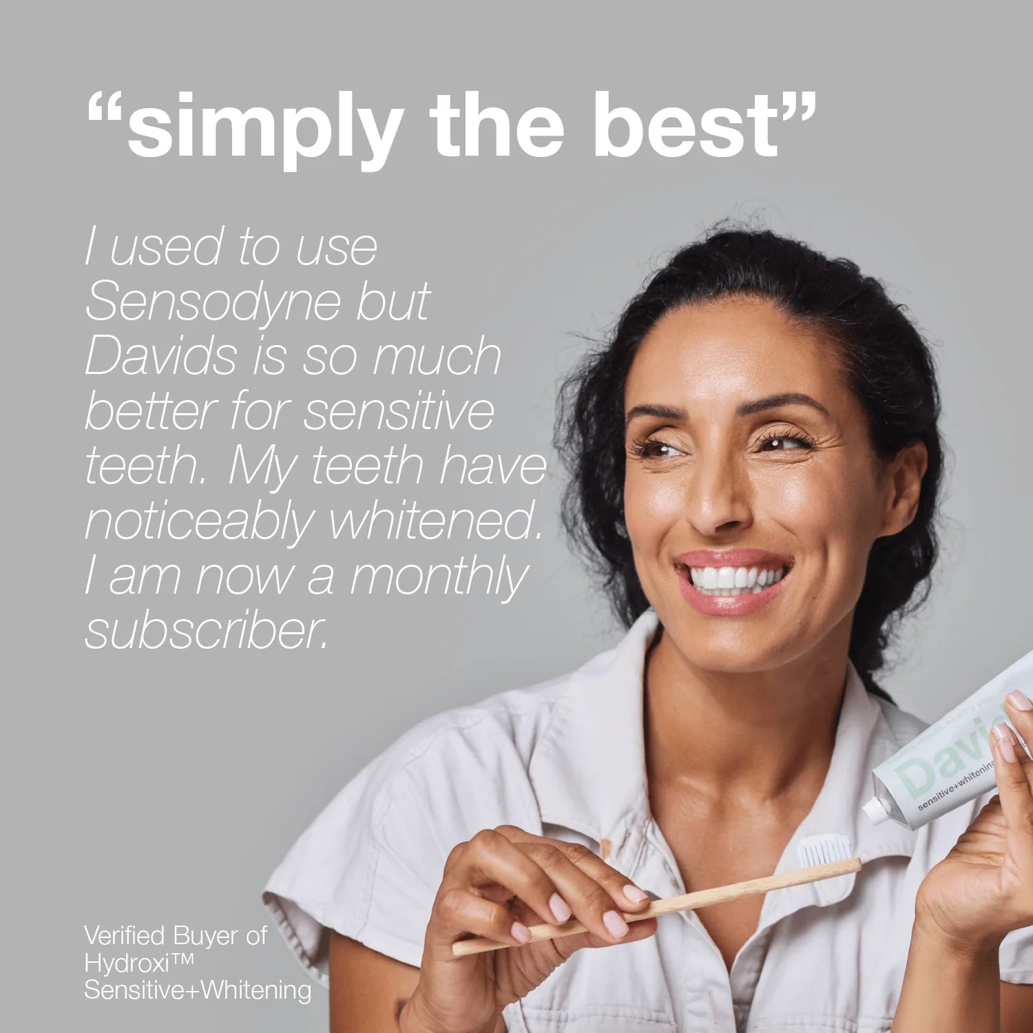 Davids Hydroxi™ sensitive+whitening nano hydroxyapatite premium toothpaste / peppermint
