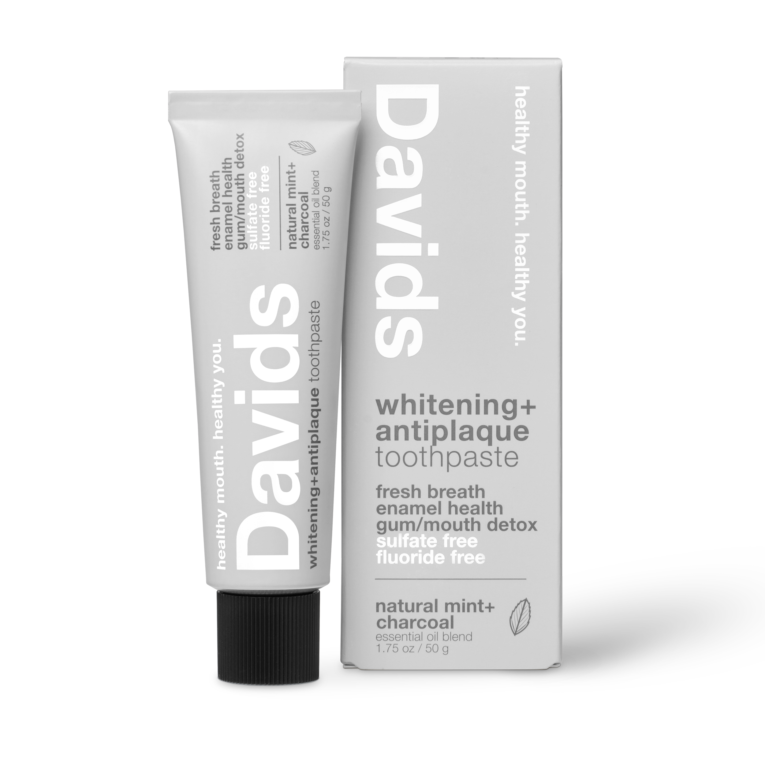 Davids travel size premium toothpaste / charcoal+peppermint