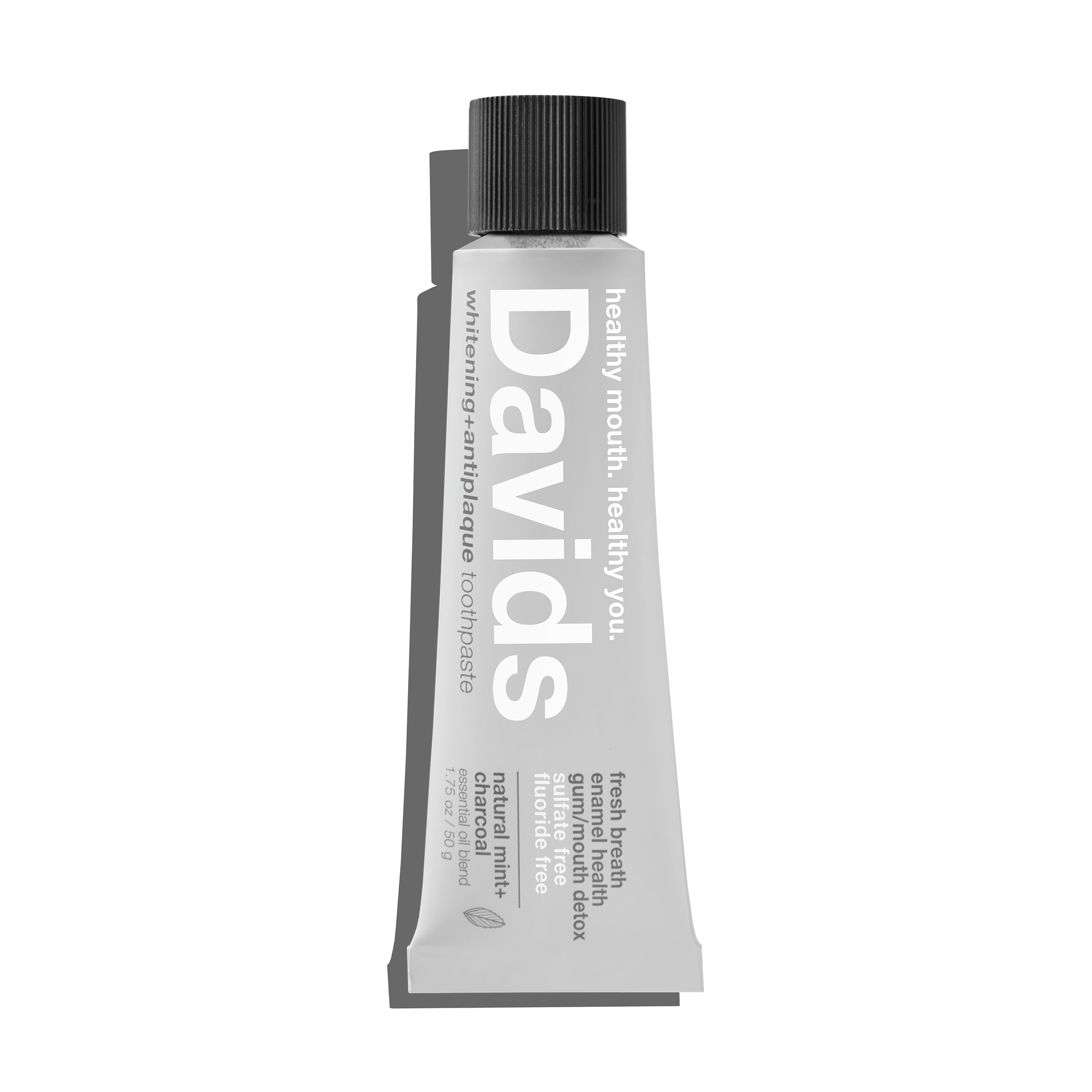 Davids travel size premium toothpaste / charcoal+peppermint