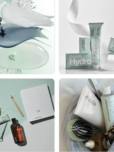 Screenshot of 4 images from the Davids Toothpaste Facebook page