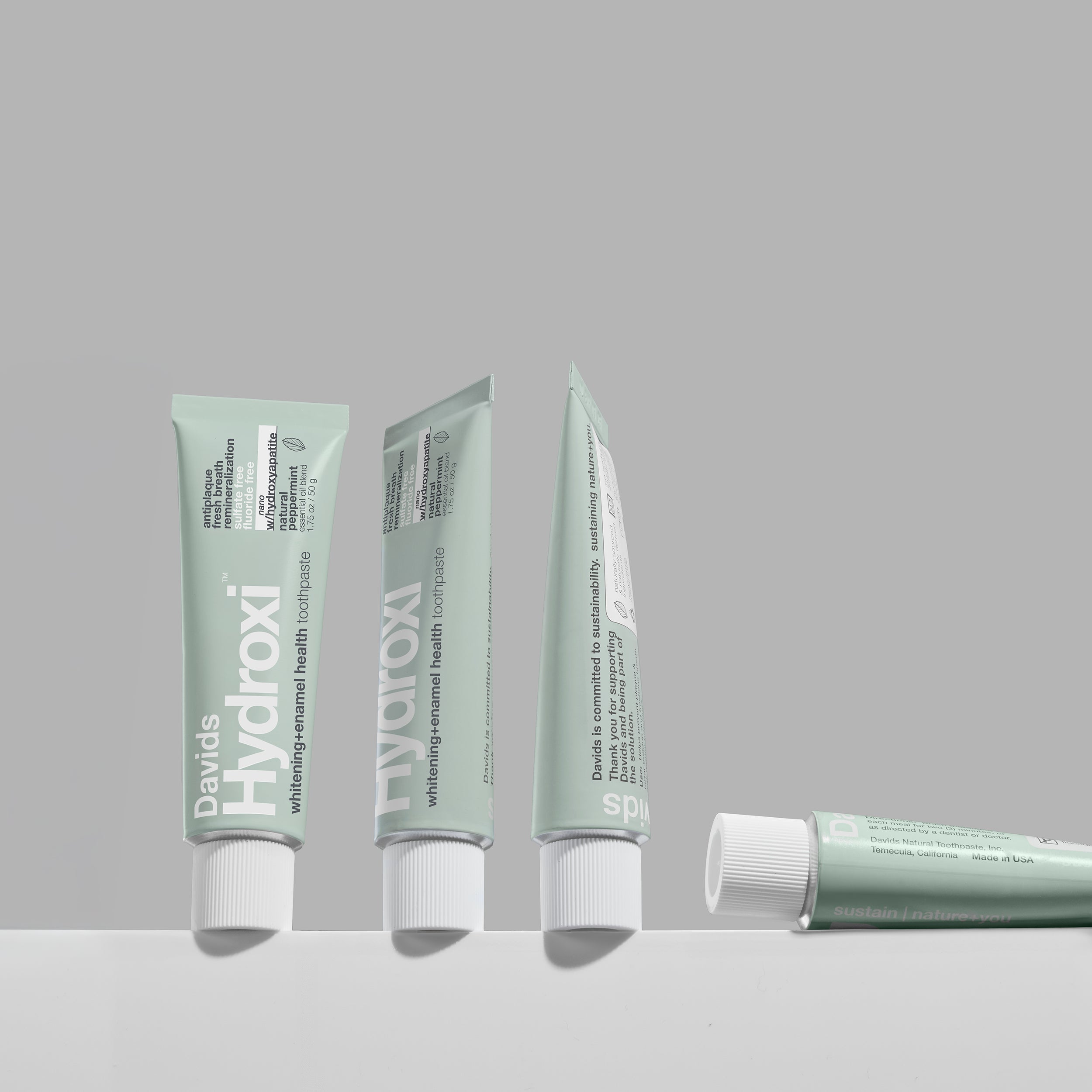 Davids Hydroxi™ travel size toothpaste / whitening + enamel health nano-hydroxyapatite / peppermint / 1.75 oz