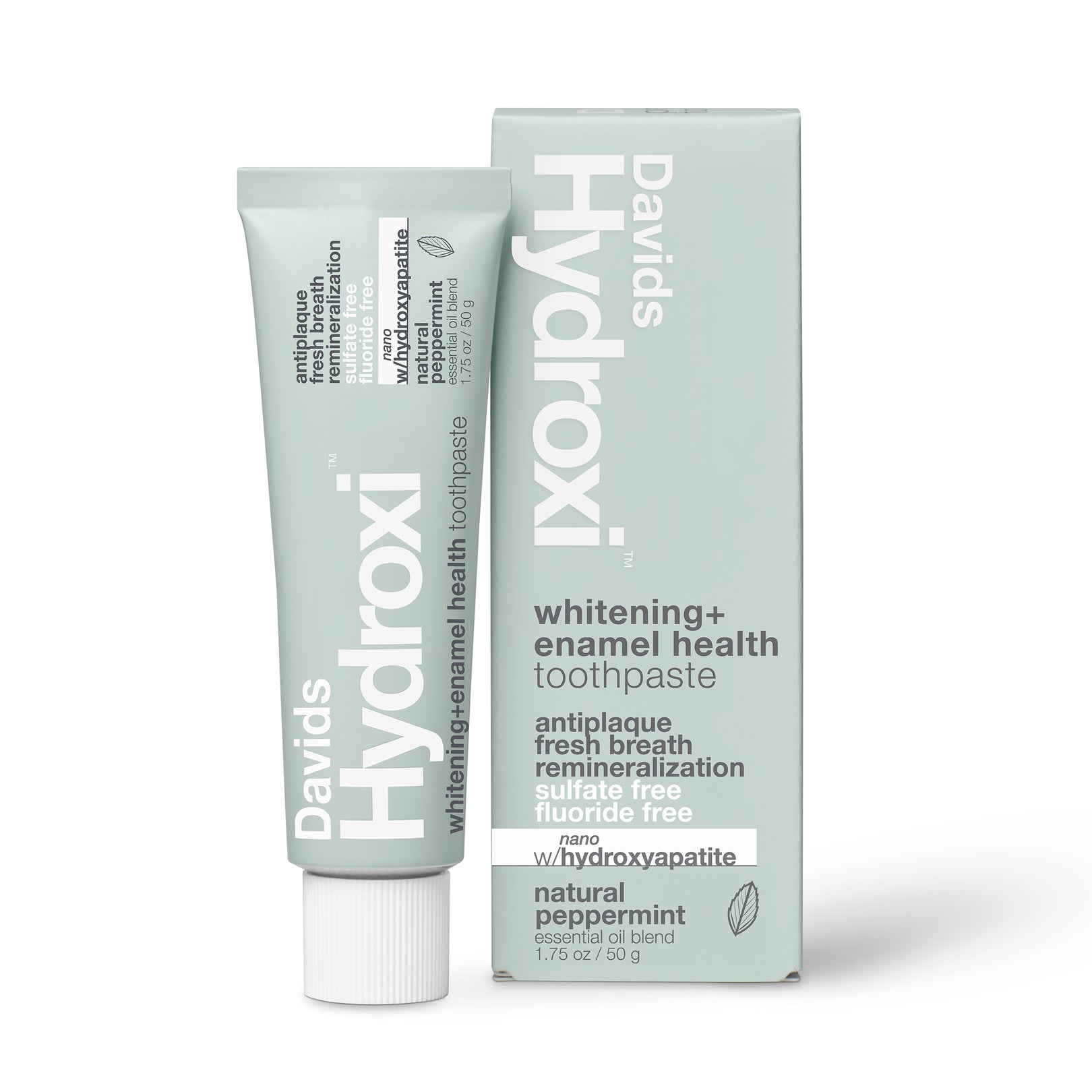 Davids Hydroxi™ travel size toothpaste / whitening + enamel health nano-hydroxyapatite / peppermint / 1.75 oz image 3