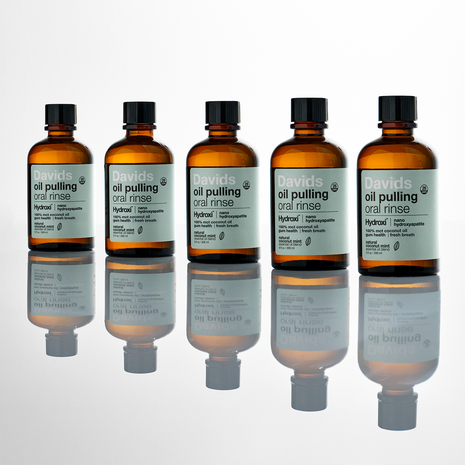Davids Hydroxi™ oil pulling oral rinse w/ nano hydroxyapatite / 9oz
