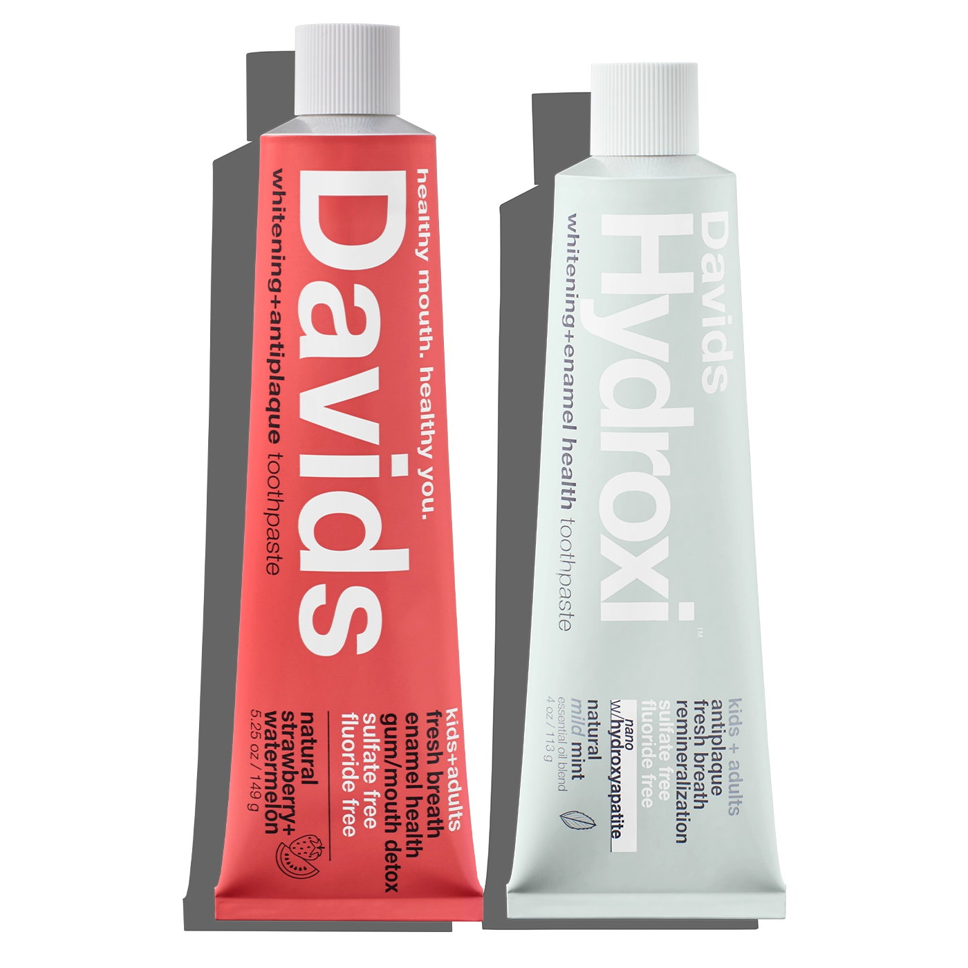Davids kids + adults premium toothpaste / duo