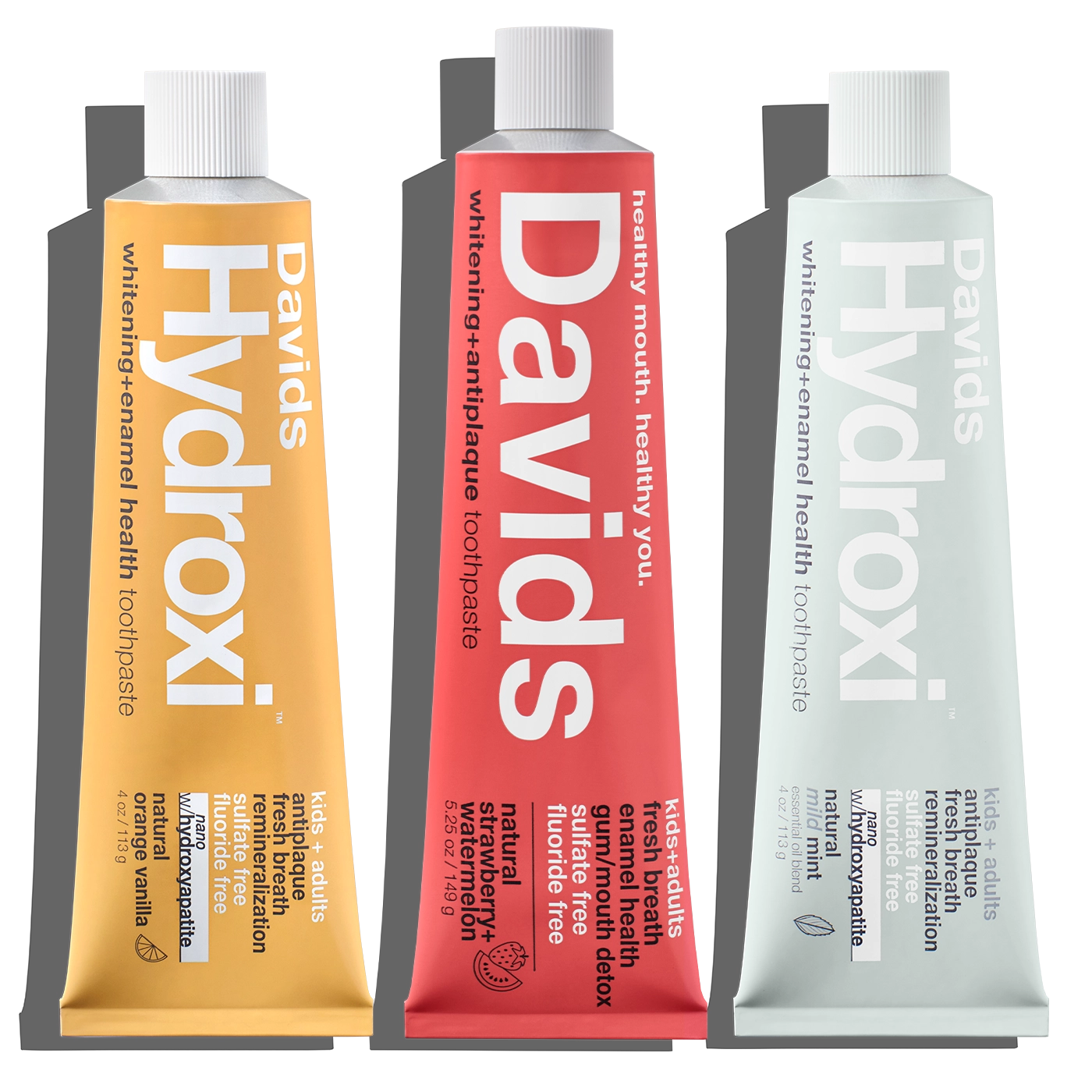 Davids Kids+Adults Premium Toothpaste | Trial Pack | 3 Flavors image 1