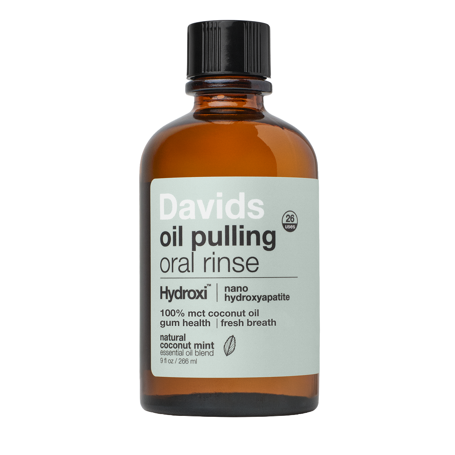 Davids Hydroxi™ oil pulling oral rinse w/ nano hydroxyapatite / 9oz