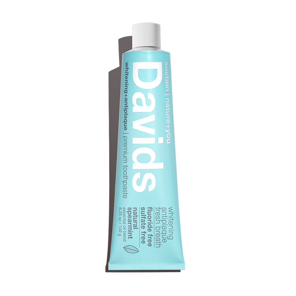 Davids whitening antiplaque natural spearmint toothpaste fluoride free