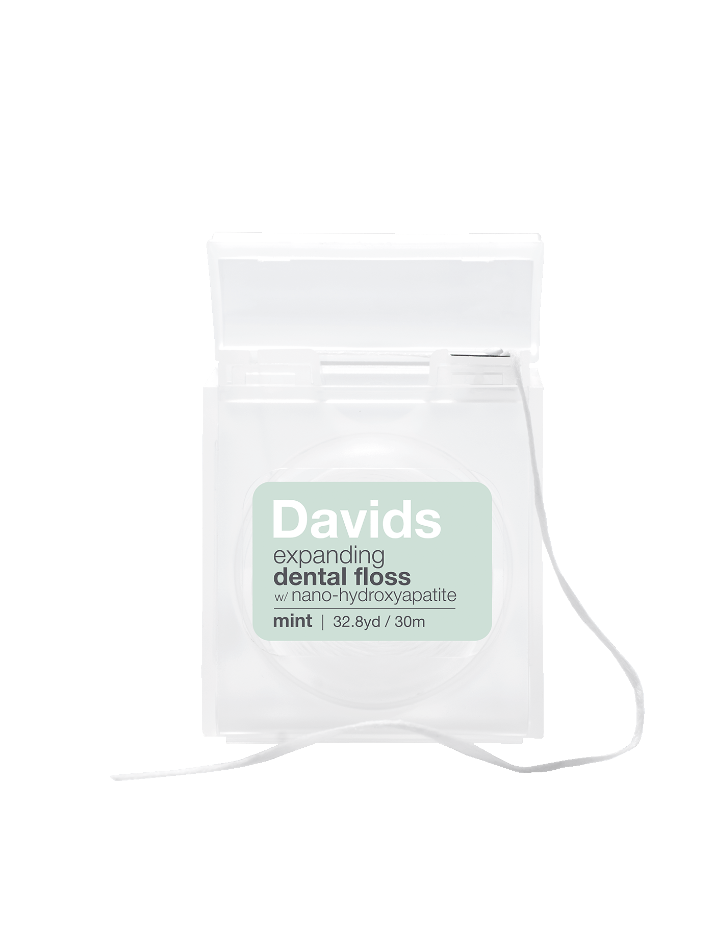 Davids expanding dental floss / refillable dispenser / mint /  30m