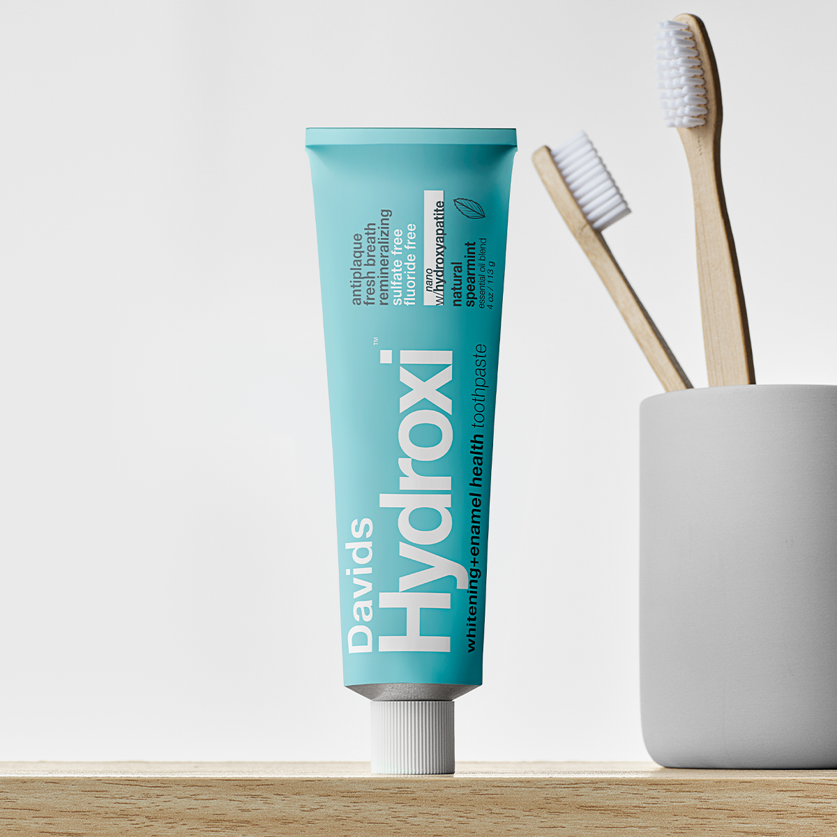 Davids Hydroxi™ whitening+enamel health nano hydroxyapatite premium toothpaste / spearmint image 4