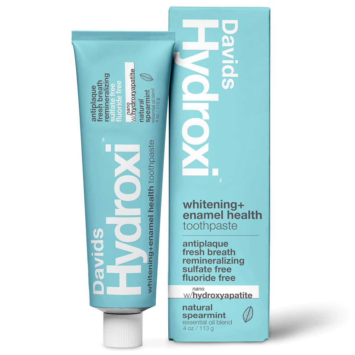 Davids Hydroxi™ whitening+enamel health nano hydroxyapatite premium toothpaste / spearmint image 3