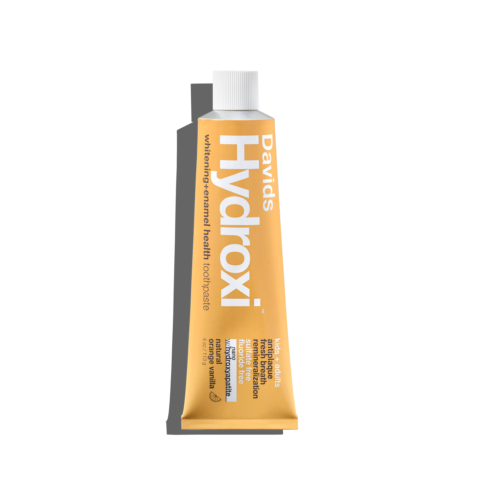 Davids Hydroxi™ whitening + enamel health, nano-hydroxyapatite toothpaste, kids + adults / orange vanilla image 2