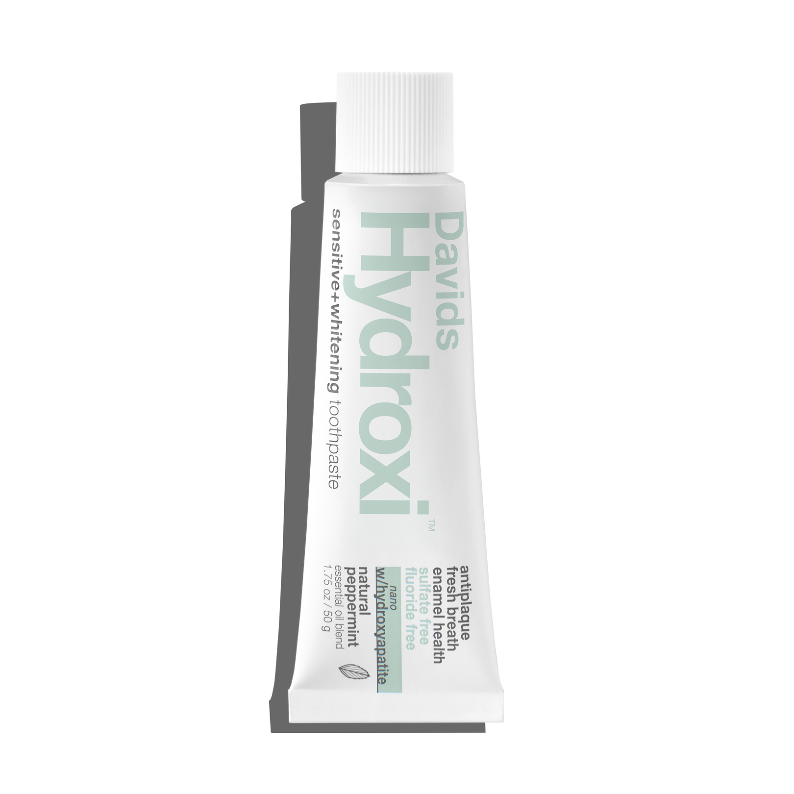 Davids Hydroxi™ travel size premium toothpaste / sensitive+whitening nano-hydroxyapatite / peppermint / 1.75 oz image 1