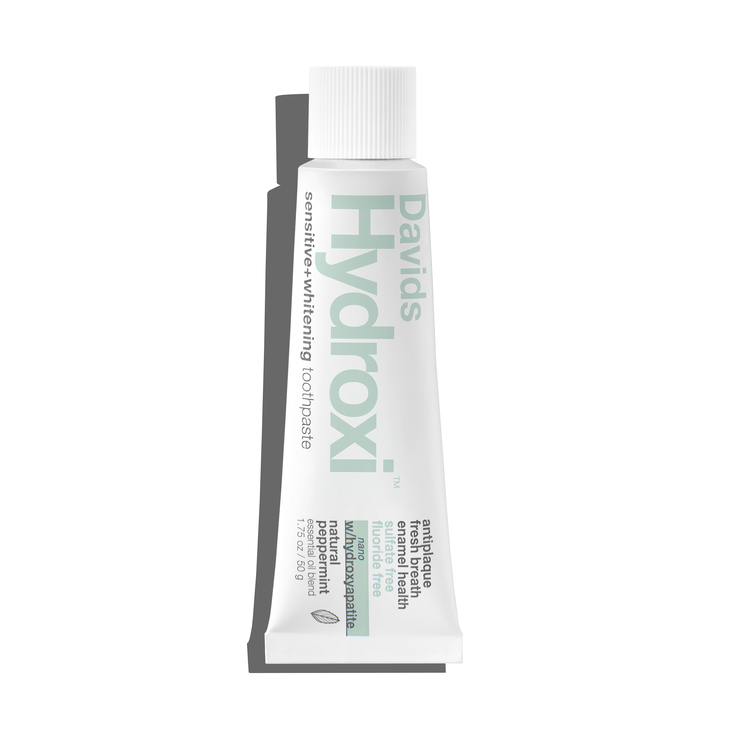 Davids Hydroxi™ travel size premium toothpaste / sensitive+whitening nano-hydroxyapatite / peppermint / 1.75 oz