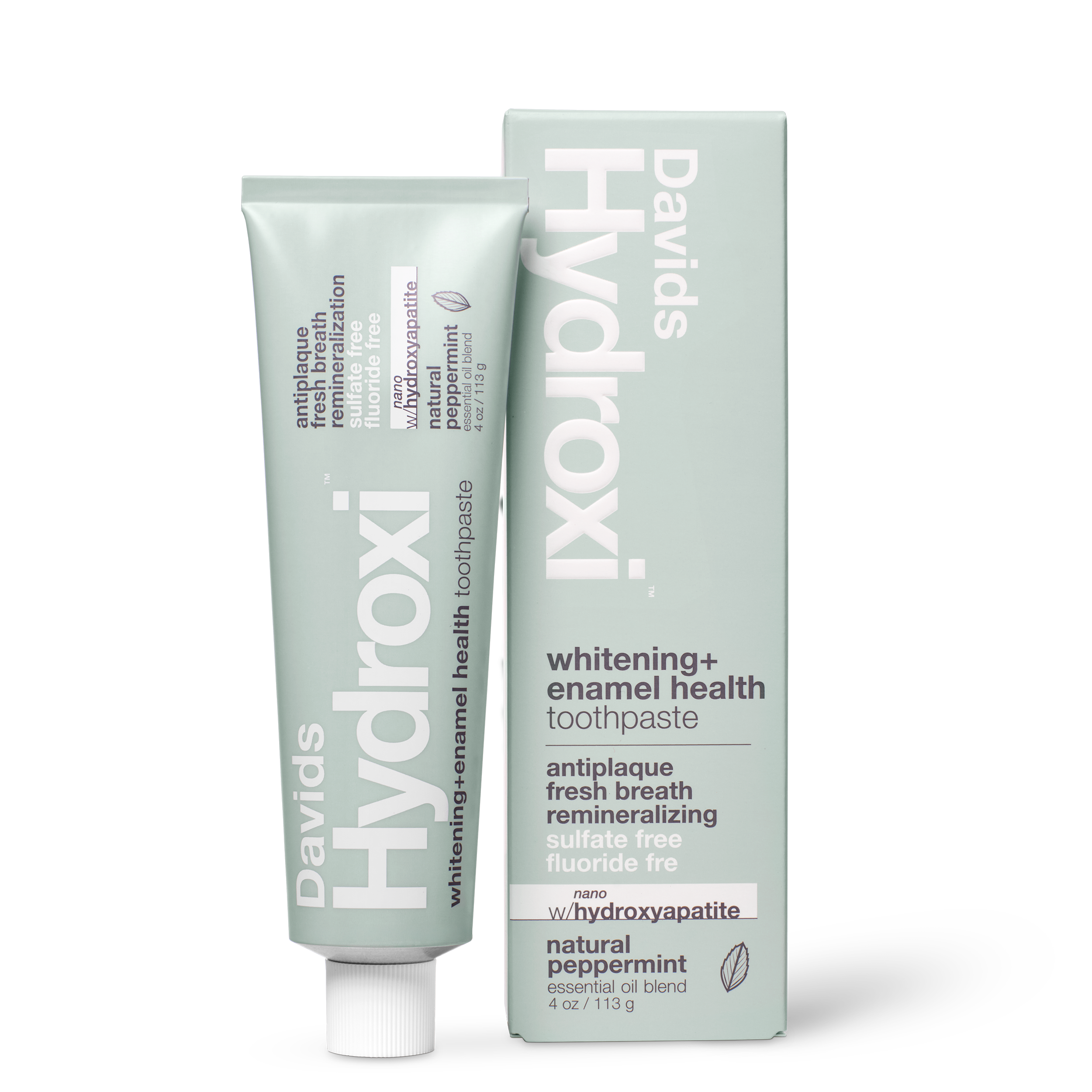 Davids Hydroxi™ whitening+enamel health nano hydroxyapatite premium toothpaste / peppermint