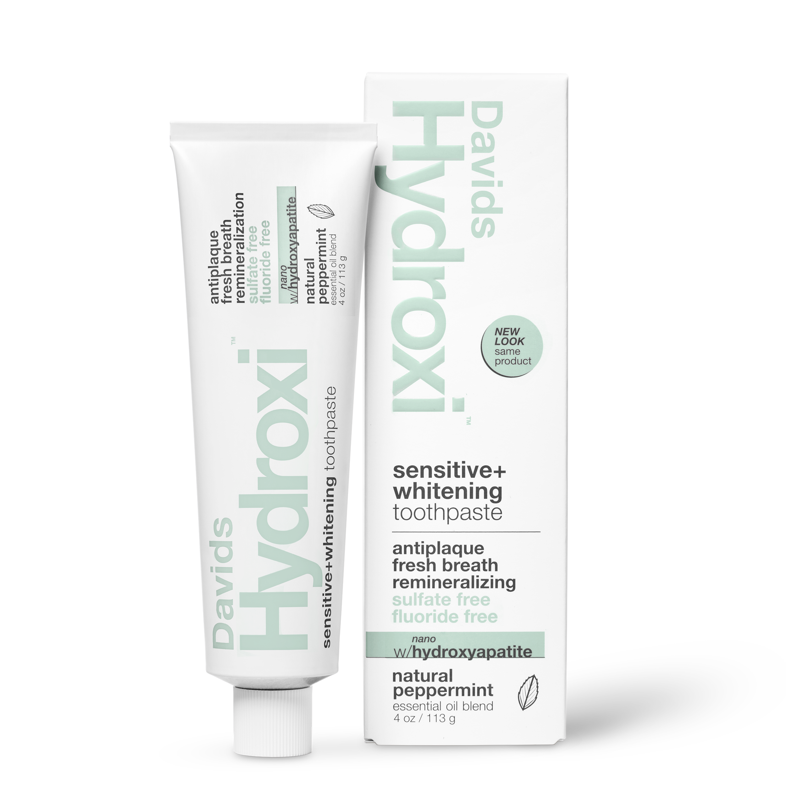 Davids Hydroxi™ sensitive+whitening nano hydroxyapatite premium toothpaste / peppermint