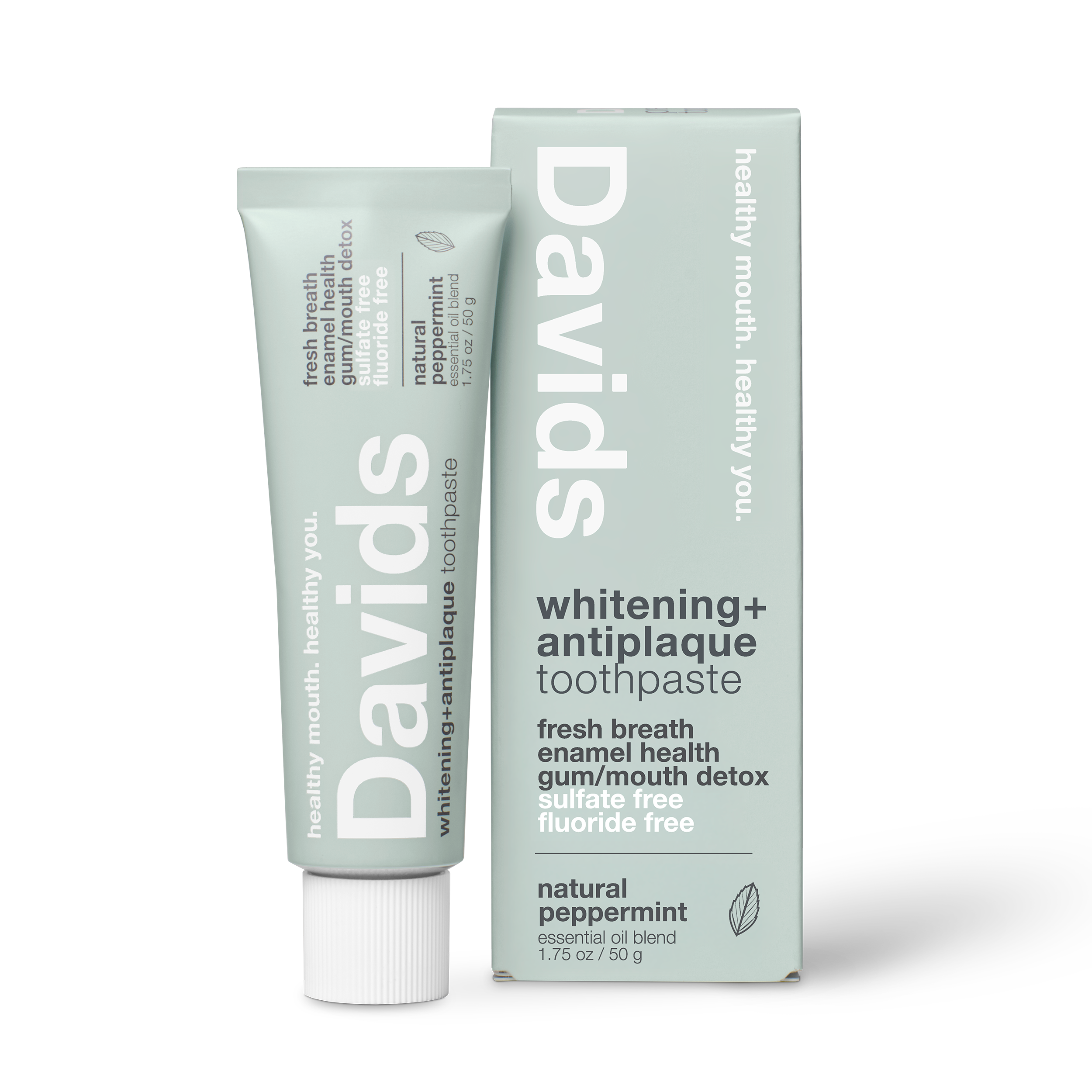 Davids travel size premium toothpaste / peppermint / 1.75 oz