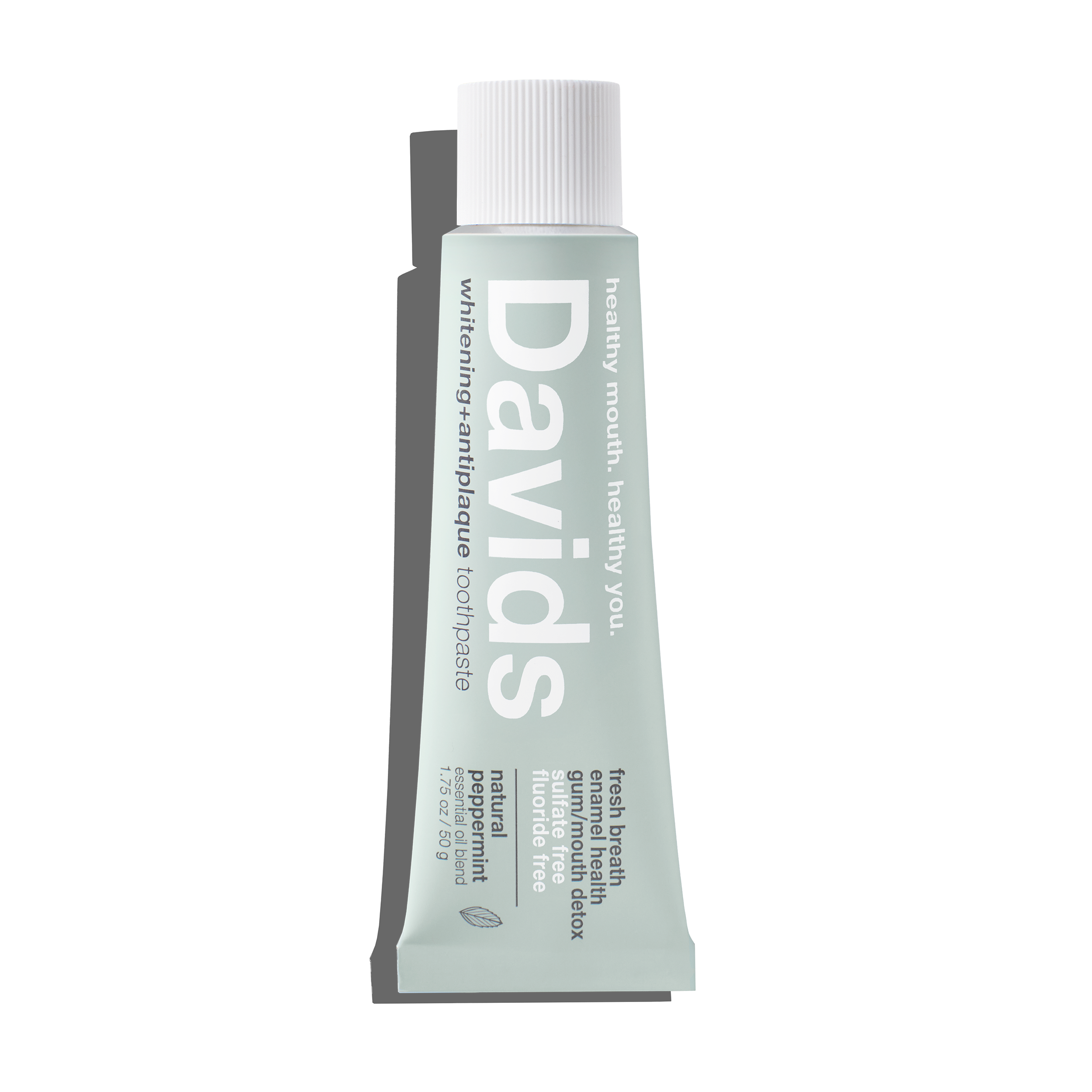 Davids travel size premium toothpaste / peppermint / 1.75 oz
