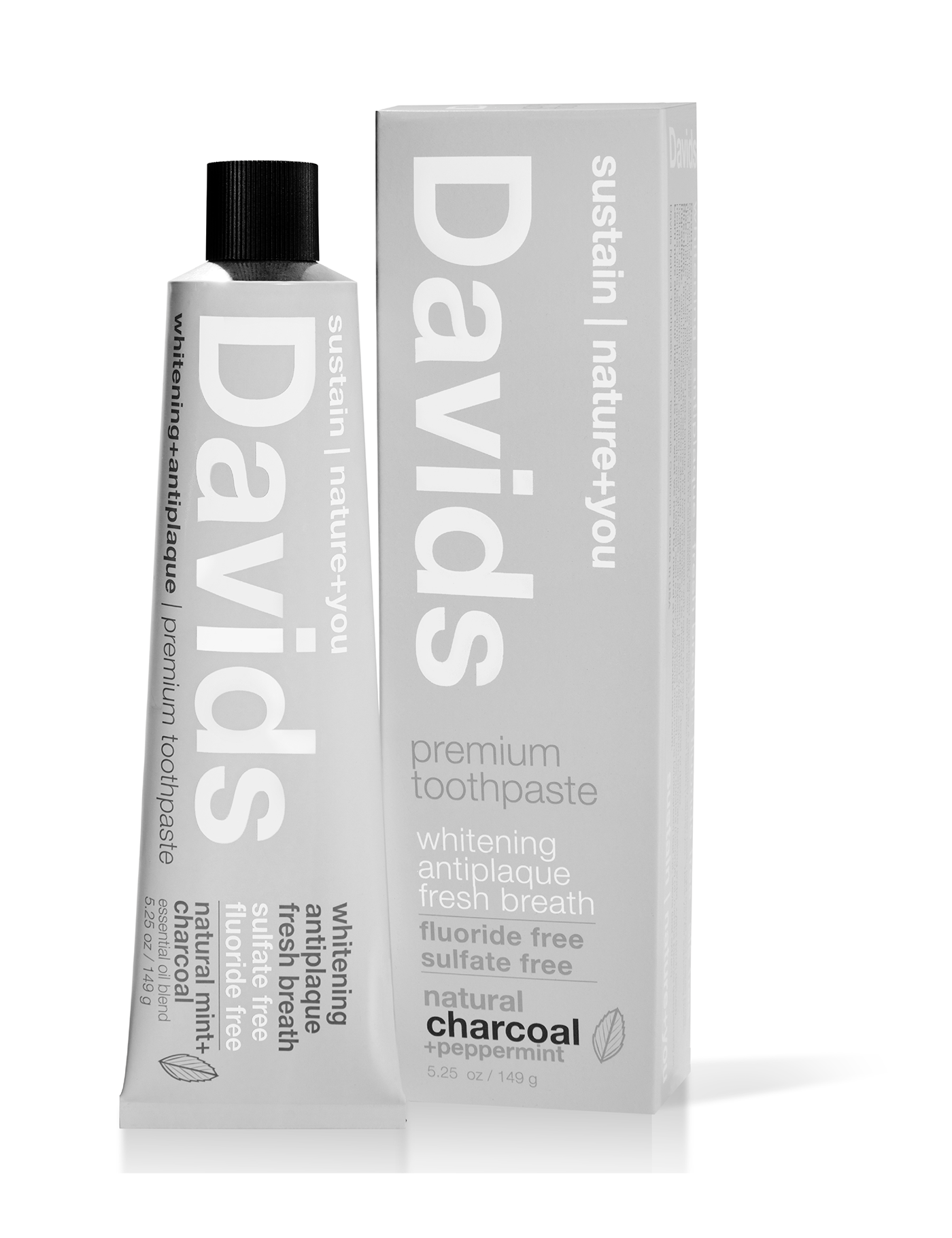 Davids premium toothpaste  /  charcoal+peppermint