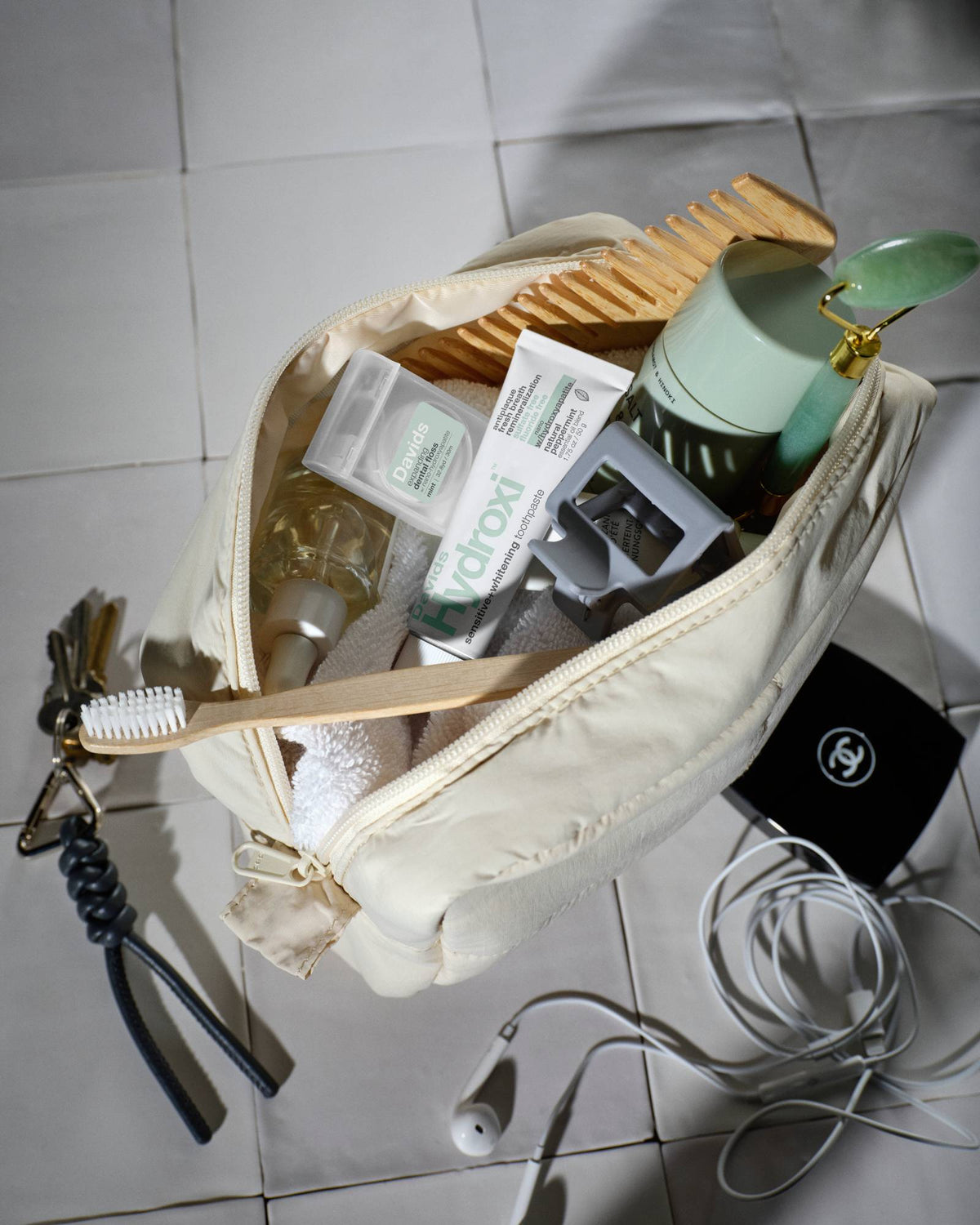 travel size nano hydroxyapatite toothpaste in travel bag