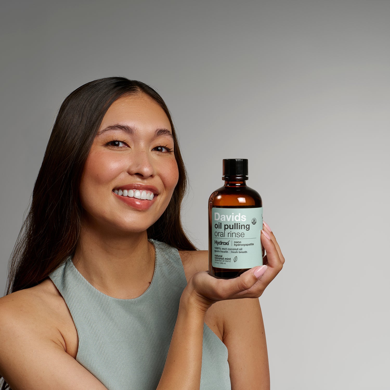Davids Hydroxi™ oil pulling oral rinse w/ nano hydroxyapatite / 9oz