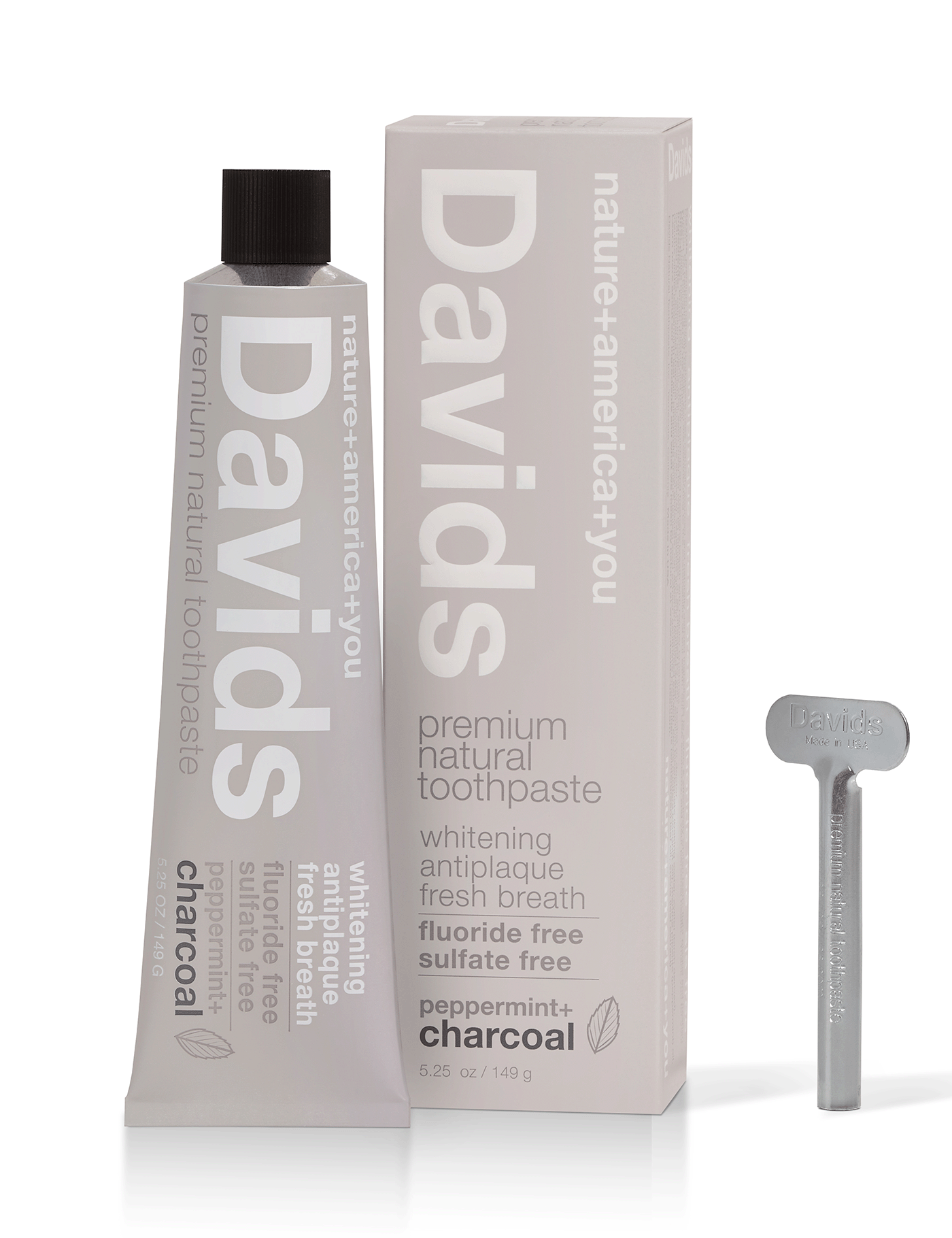Davids premium toothpaste  /  charcoal+peppermint