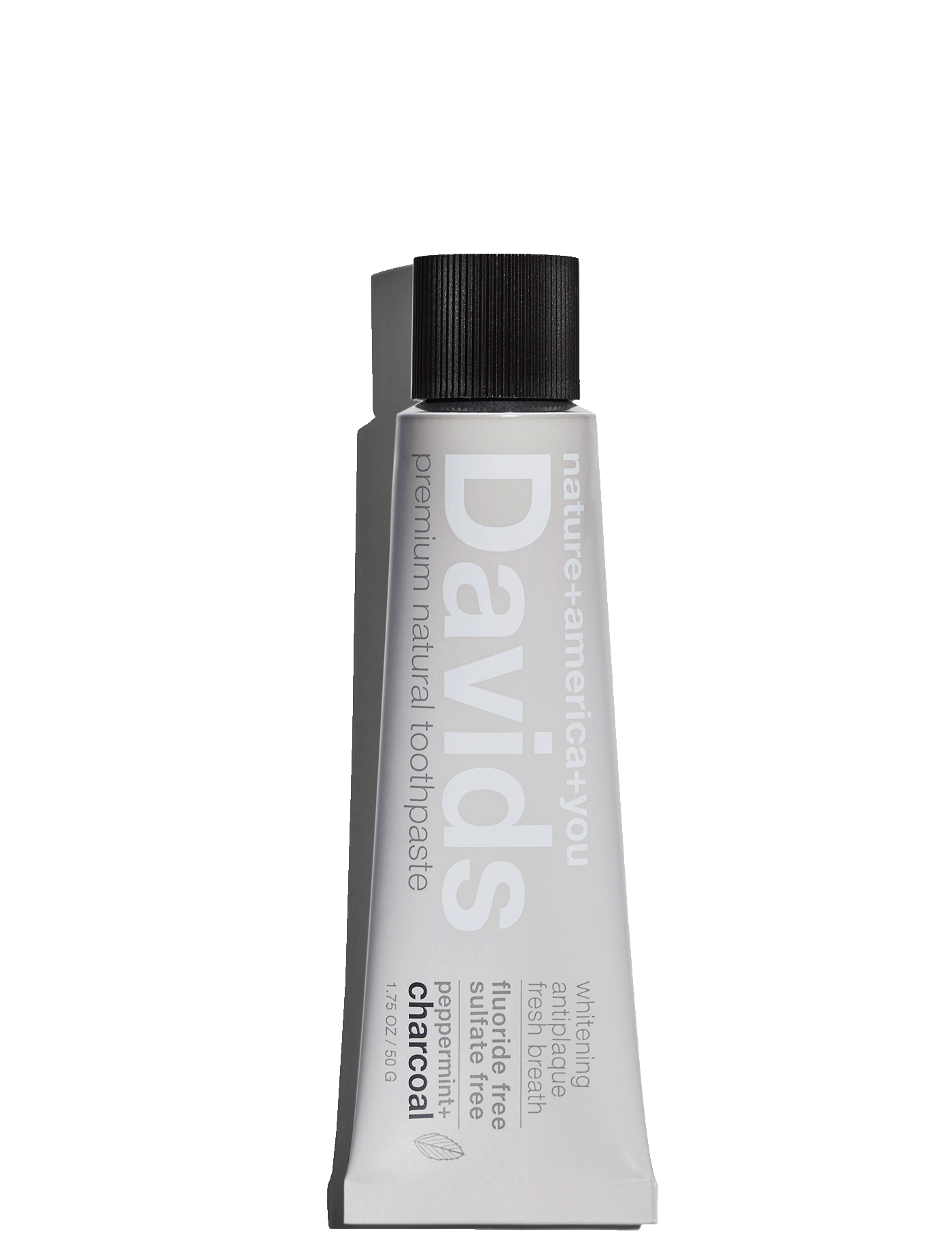 Davids travel size premium toothpaste  /  charcoal+peppermint