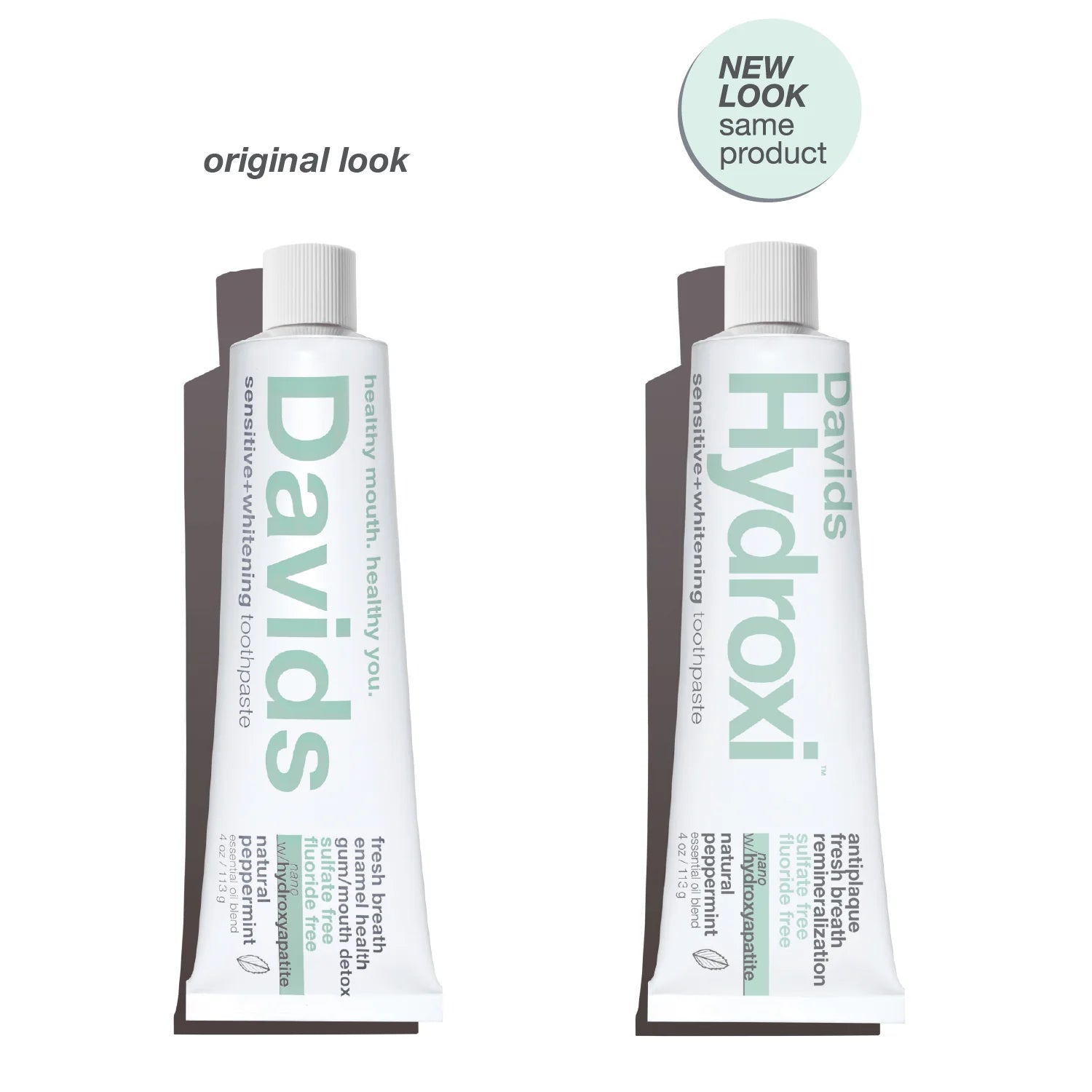 Davids Hydroxi™ sensitive+whitening nano hydroxyapatite premium toothpaste / peppermint thumbnail 3