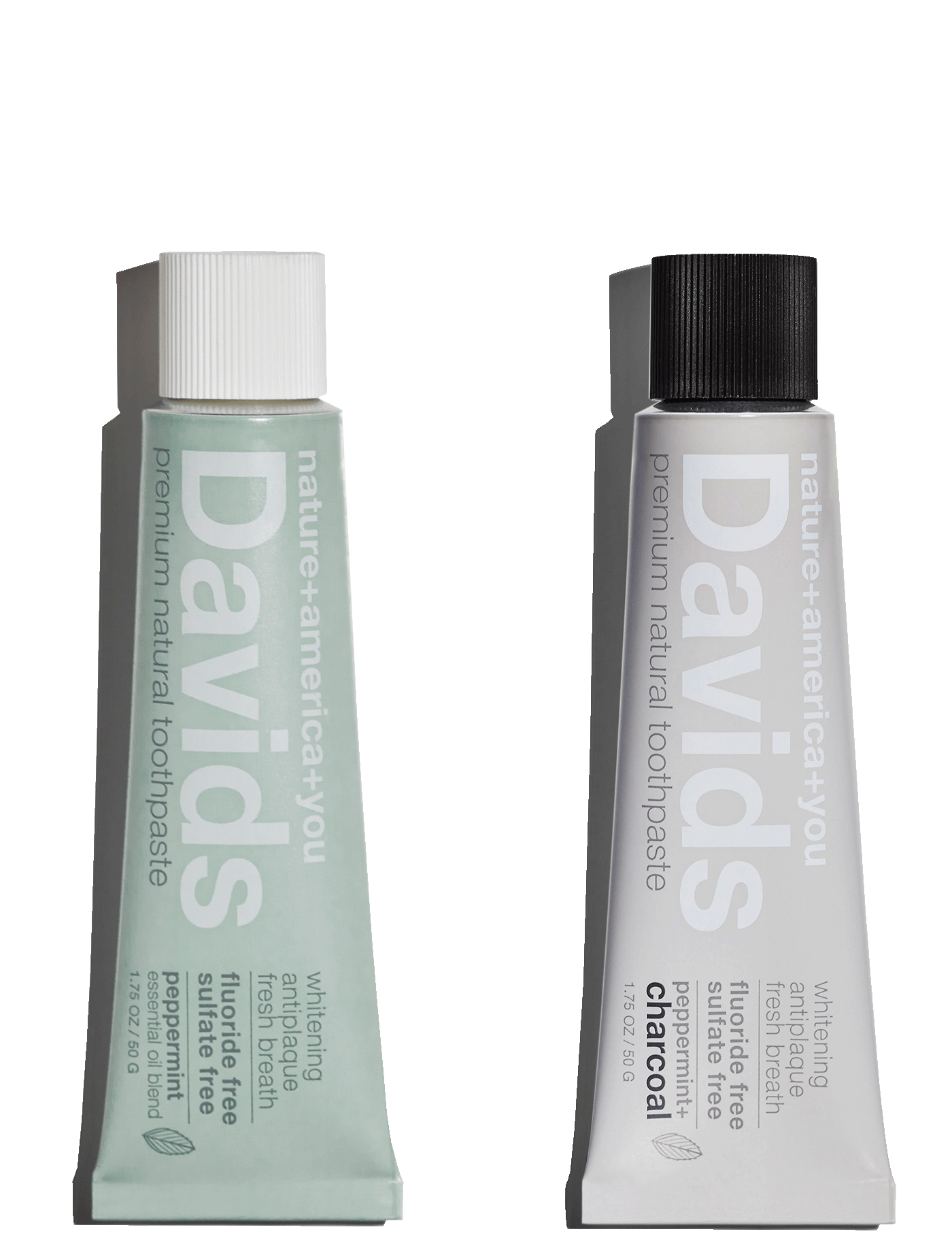 Davids travel size premium toothpaste / duo / 1.75 oz