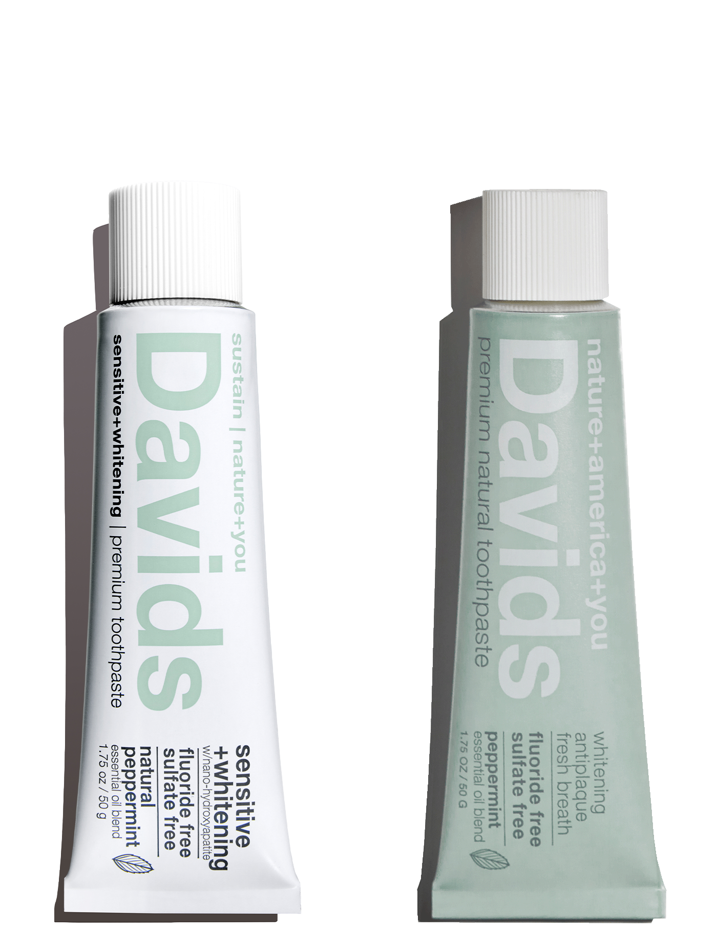 Davids travel size premium toothpaste / duo / 1.75 oz