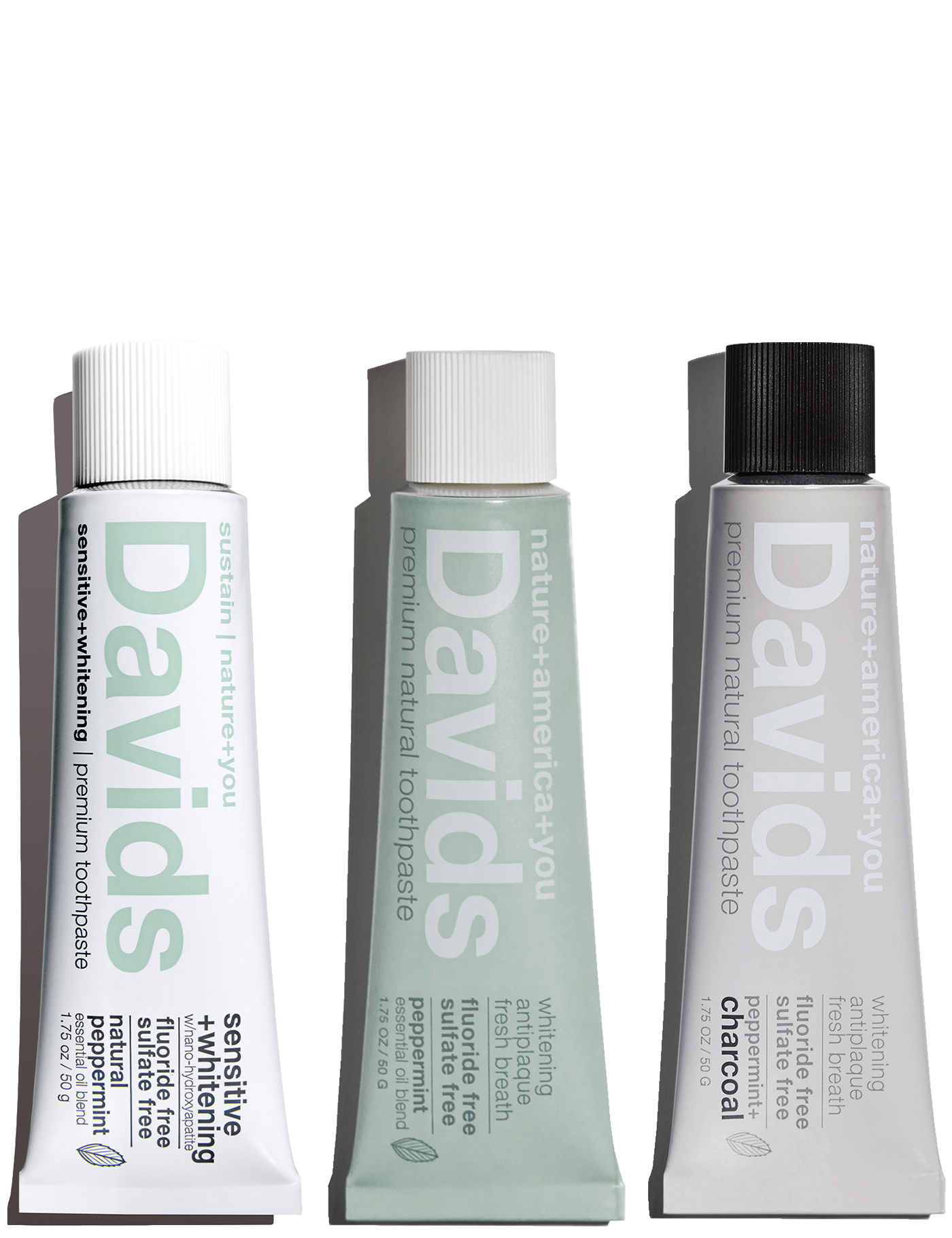 Davids travel size premium toothpaste / trial pack / 1.75 oz